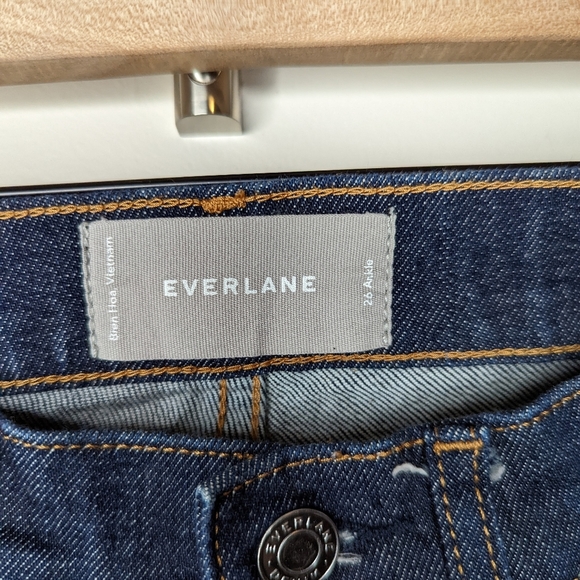 Everlane High Waist Dark Denim Ankle Jeans | Size 26 - Picture 3 of 6
